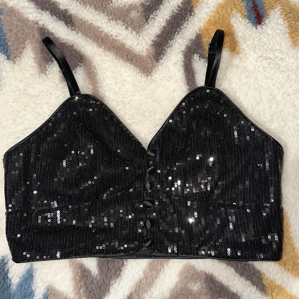 Black Sequin Bralette